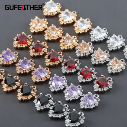 GUFEATHER M1085,jewelry accessories,pass REACH,nickel free,18k gold rhodium plated,copper,zircon pendant,jewelry making,6pcs/lot - AliExpress 36