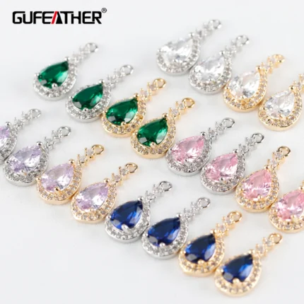 GUFEATHER M927,accessories,pass REACH,nickel free,18k gold rhodium plated,zircons,copper,jewelry making,diy earrings,10pcs/lot - AliExpress 36