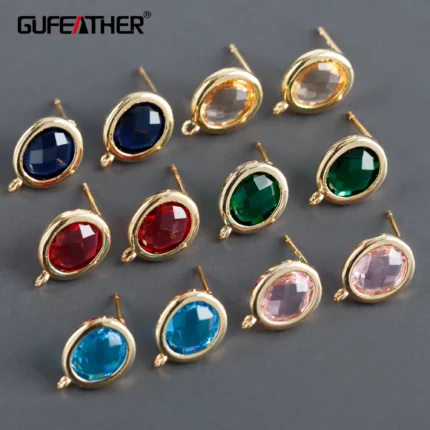 GUFEATHER MA19,jewelry accessories,studs earring,18k gold plated,copper,zircons,pass REACH,nickel free,jewelry making,6pcs/lot - AliExpress 36