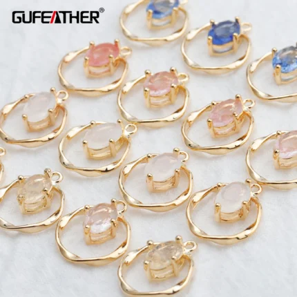 GUFEATHER M786,jewelry accessories,pass REACH,nickel free,18k gold plated,zircon pendant,jewelry making,diy earrings,10pcs/lot - AliExpress 36