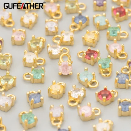 GUFEATHER MF42,jewelry accessories,18k gold plated,copper,zircons,charms,mini size,diy pendants,jewelry making,10pcs/lot - AliExpress 36