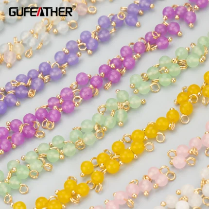 GUFEATHER MC97,jewelry accessories,18k gold plated,copper,natural stone,hand made,charm,diy pendants,jewelry making,50pcs/lot - AliExpress 36