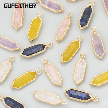 GUFEATHER MD78,jewelry accessories,18k gold plated,copper,natural stone,hand made,charms,diy pendants,jewelry making,6pcs/lot - AliExpress 36