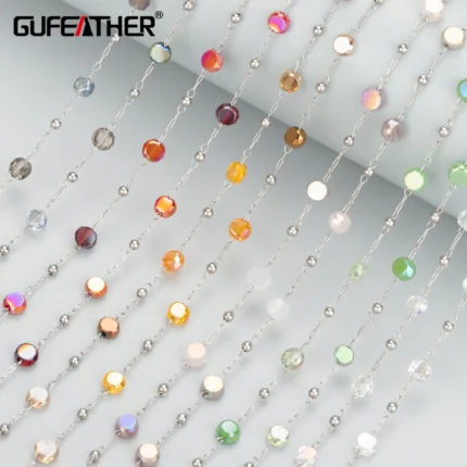 GUFEATHER C300,diy chain,stainless steel,glass,jewelry findings,hand made,diy bracelet necklace,jewelry making supplies,1m/lot - AliExpress 36