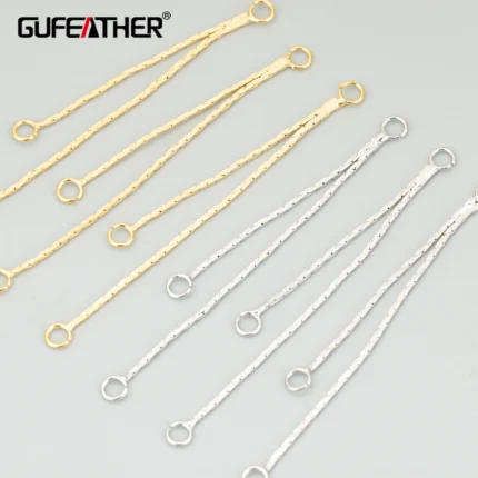 GUFEATHER ME66,jewelry accessories,18k gold rhodium plated,copper,nickel free,hand made,connector,jewelry making,10pcs/lot - AliExpress 36