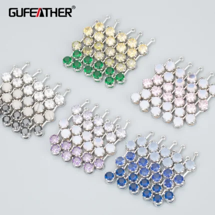 GUFEATHER MB18,jewelry accessories,nickel free,18k gold rhodium plated,copper,zircon,charms,jewelry making,diy pendants,6pcs/lot - AliExpress 36