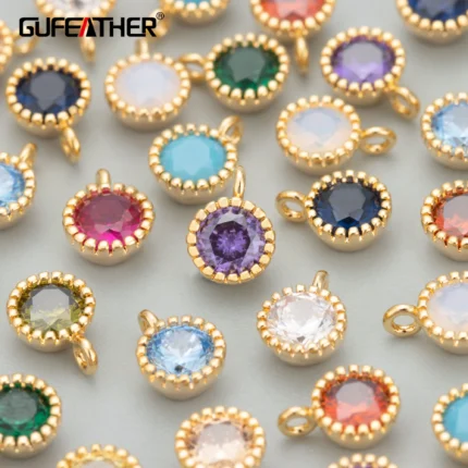 GUFEATHER ME55,jewelry accessories,18k gold plated,copper,nickel free,zircons,charms,jewelry making,diy pendants,10pcs/lot - AliExpress 36