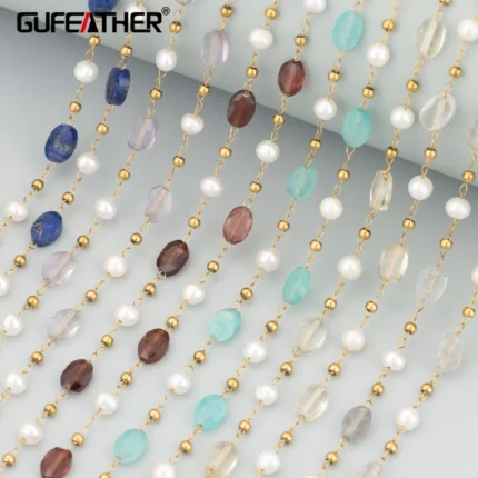 GUFEATHER,50cm/lot,C463,chain,stainless steel,natural stone,hand made,jewelry making findings,diy bracelet necklace - AliExpress 36