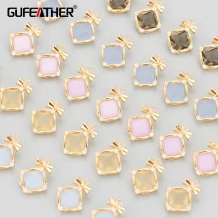 GUFEATHER MB55,jewelry accessories,18k gold plated,nickel free,copper,zircons,glass,charms,diy pendants,jewelry making,6pcs/lot - AliExpress 36