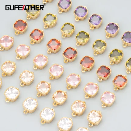 GUFEATHER MC18,jewelry accessories,18k gold plated,nickel free,copper,zircons,two jump ring,jewelry making,diy pendant,10pcs/lot - AliExpress 36