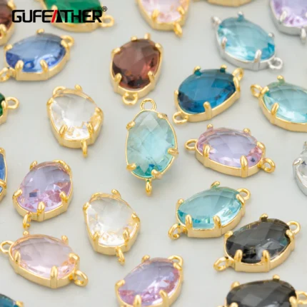 GUFEATHER,10pcs/lot,MG82,jewelry accessories,18k gold rhodium plated,copper,charms,glass,hand made,jewelry making,diy pendants - AliExpress 36
