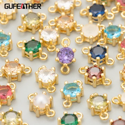 GUFEATHER ME57,jewelry accessories,18k gold plated,nickel free,copper,zircons,charms,jewelry making,diy pendants,10pcs/lot - AliExpress 36
