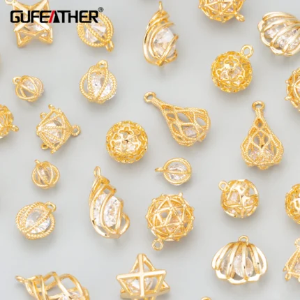 GUFEATHER M829,jewelry accessories,pass REACH,nickel free,18k gold plated,zircon pendants,jewelry making,diy earrings,10pcs/lot - AliExpress 36