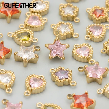 GUFEATHER ME33,jewelry accessories,316L stainless steel,nickel free,zircon,hand made,charms,diy pendants,jewelry making,6pcs/lot - AliExpress 36