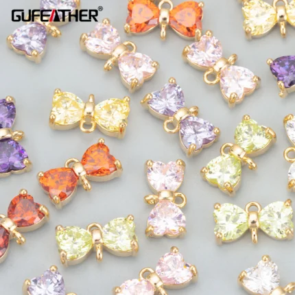 GUFEATHER MD84,jewelry accessories,18k gold rhodium plated,copper,AAAzircon,jewelry making,handmade,charms,diy pendants,4pcs/lot - AliExpress 36