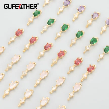 GUFEATHER M766,jewelry accessories,pass REACH,nickel free,18k gold plated,zircon pendant,jewelry making,diy earrings,10pcs/lot - AliExpress 36