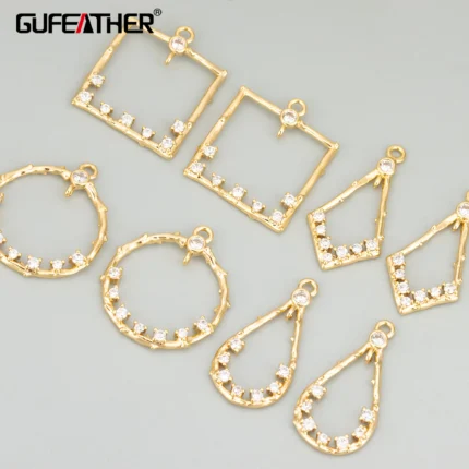 GUFEATHER ME76,jewelry accessories,18k gold rhodium plated,copper,zircons,charms,hand made,diy pendants,jewelry making,6pcs/lot - AliExpress 36