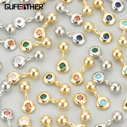 GUFEATHER,10pcs/lot,MG65,jewelry accessories,18k gold rhodium plated,copper,nickel free,zircon,charm,jewelry making,diy pendants - AliExpress 36