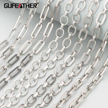 GUFEATHER,1m/lot,C435,chain,stainless steel,charms,hand made,jewelry making supplies,chain for men women,diy bracelet necklace - AliExpress 36