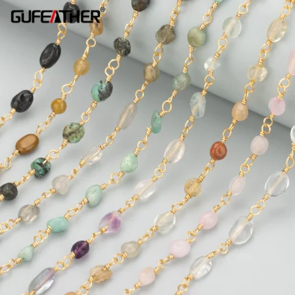 GUFEATHER C324,chain,nickel free,18k gold plated,copper,natural stone,hand made,jewelry making,diy bracelet necklace,1m/lot - AliExpress 36