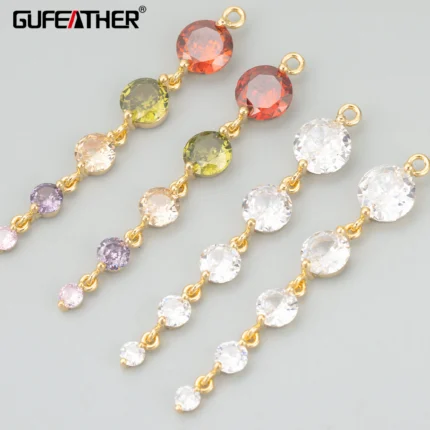 GUFEATHER MF15,jewelry accessories,18k gold rhodium plated,copper,zircons,hand made charms,jewelry making,diy pendants,4pcs/lot - AliExpress 36