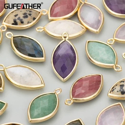 GUFEATHER ME82,jewelry accessories,18k gold plated,copper,nickel free,natural stone,diy pendants,charms,jewelry making,4pcs/lot - AliExpress 36