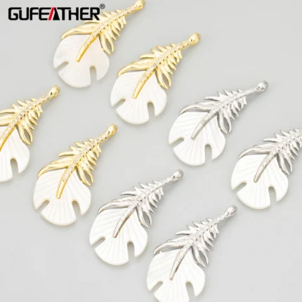 GUFEATHER MF44,jewelry accessories,18k gold rhodium plated,copper,natural shell,charms,jewelry making,diy pendants,one piece/lot - AliExpress 36