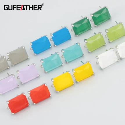 GUFEATHER MB32,jewelry accessories,nickel free,18k gold rhodium plated,copper,glass,jewelry making finding,diy earrings,6pcs/lot - AliExpress 36