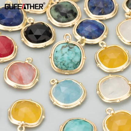 GUFEATHER ME79,jewelry accessories,18k gold plated,nickel free,copper,natural stone,charms,jewelry making,diy pendants,4pcs/lot - AliExpress 36