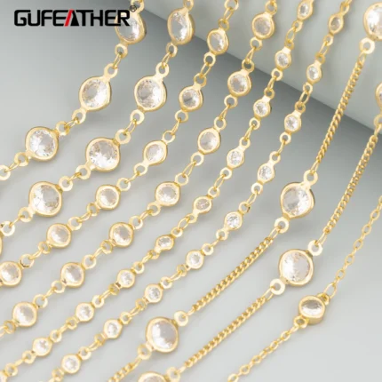 GUFEATHER,1m/lot,C464,diy chain,18k gold plated,copper,nickel free,hand made,charms,jewelry making,diy bracelet necklace - AliExpress 36