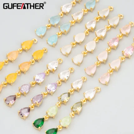 GUFEATHER MF53,jewelry accessories,18k gold rhodium plated,copper,zircons,charms,hand made,diy pendants,jewelry making,4pcs/lot - AliExpress 36