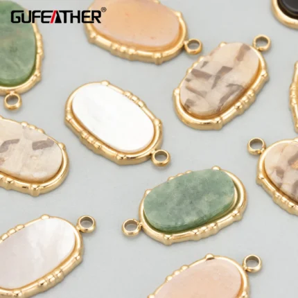 GUFEATHER,2pcs/lot,MC58,jewelry accessories,316L stainless steel,nickel free,natural stone,charms,jewelry making,diy pendants - AliExpress 36
