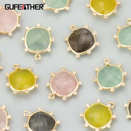 GUFEATHER MD77,jewelry accessories,18k gold plated,copper,natural stone,hand made,charms,jewelry making,diy pendants,4pcs/lot - AliExpress 36
