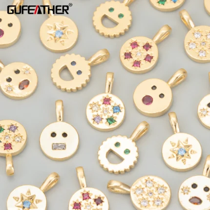 GUFEATHER MF34,jewelry accessories,18k gold plated,copper,nickel free,hand made,charms,jewelry making,diy pendants,6pcs/lot - AliExpress 36