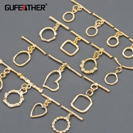 GUFEATHER,10pcs/lot,M865,jewelry accessories,nickel free,18k gold plated,connector hook,ot clasp,copper,jewelry making findings - AliExpress 36