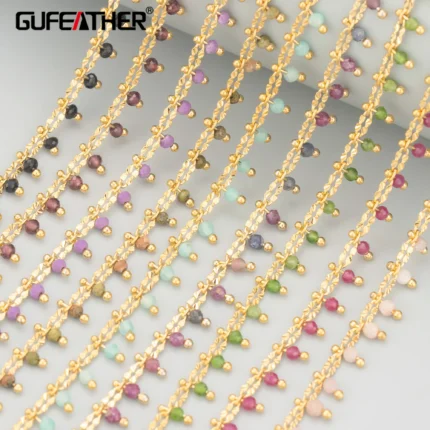 GUFEATHER,50cm/lot,C441,chain,18k gold rhodium plated,copper,natural stone,charms,hand made,diy bracelet necklace,jewelry making - AliExpress 36
